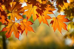 höst löv är visad i detta Foto. ai-genererad foto