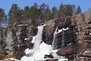 fryst vattenfall i norge foto