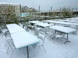 terrass under de snö foto