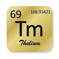 thulium element isolerat i vit bakgrund foto