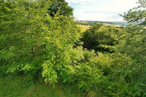 mest skön brittiskt landsbygden landskap på slipsko klappare dal av England luton, Storbritannien. bild var fångad på juni 24:e, 2023 foto