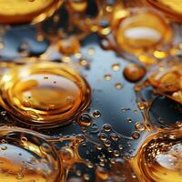 gyllene olja bubbla droppar sömlös mönster, skapas med generativ ai foto