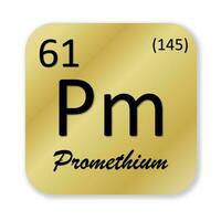 prometium element isolerat i vit bakgrund foto