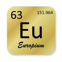 europium element isolerat i vit bakgrund foto