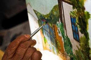 ålderdom händer målning foto