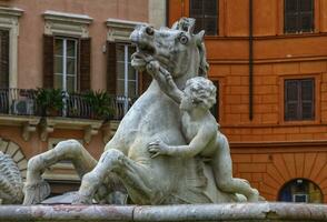 fontana del nettuno, fontän av neptunus, piazza Navona, roma, Italien foto