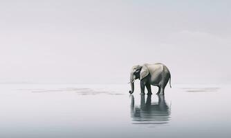 djur- värld på en minimal bakgrund, elefant. ai genererad. proffs Foto. foto