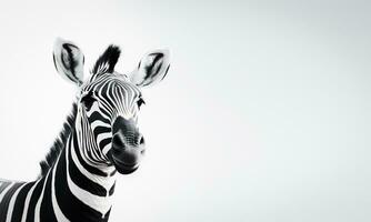 djur- värld på en minimal bakgrund, zebra. ai genererad. proffs Foto. foto