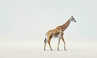 djur- värld på en minimal bakgrund, giraff. ai genererad. proffs Foto. foto
