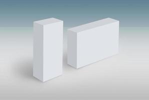 3D vita lådor på marken mock up mall redo för din design