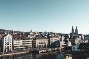 flygfoto över zurich stad, schweiz, europa foto