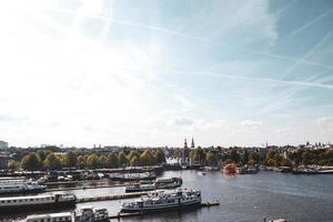 flygfoto över amsterdam city, nederländerna, europa foto