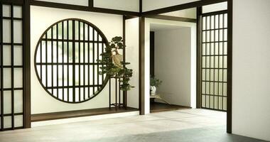 tömma rum, rent japansk minimalistisk rum interiör foto