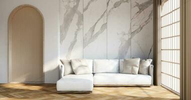 modern rum interiör wabisabi stil och soffa och dekoration japanska. foto