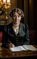 Foto av brittiskt lady från de victorian epok, generativ ai