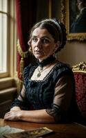 Foto av brittiskt lady från de victorian epok, generativ ai