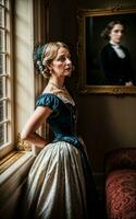 Foto av brittiskt lady från de victorian epok, generativ ai