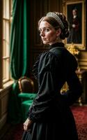 Foto av brittiskt lady från de victorian epok, generativ ai