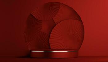 röd podium visa kosmetisk produkt geometrisk foto