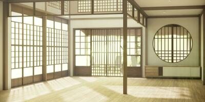 skåp i hall rena japansk minimalistisk rum interiör. foto