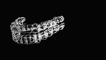 osynlig inriktare hållare av tänder lögn på de spegel på en svart och vit fotografera foto