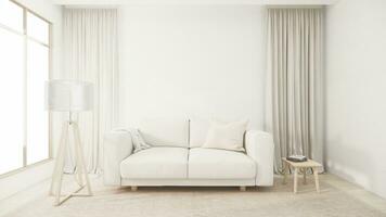 soffa fåtölj minimalistisk design muji stil.3d tolkning foto