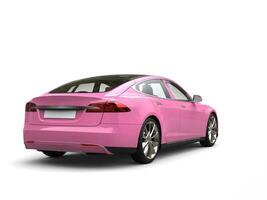 mild rosa modern elektrisk sporter bil - bak- sida se foto
