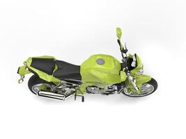 syra grön modern sporter motorcykel - topp ner sida se foto
