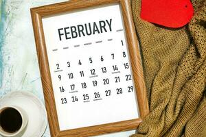 februari 2020 en gång i månaden kalender foto