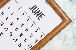 juni 2020 en gång i månaden kalender foto