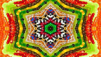 färgglada hypnotiska symmetriska kalejdoskop foto