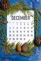 december 2020 en gång i månaden kalender foto