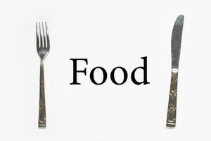 restaurang äter objekt - gaffel, sked och kniv foto