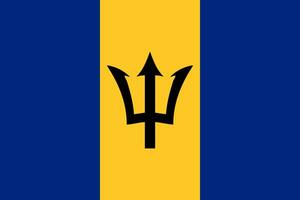 de officiell nuvarande flagga av barbados. stat flagga av barbados. illustration. foto