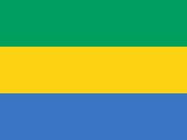 de officiell nuvarande flagga av republik av gabon. stat flagga av gabon. illustration. foto
