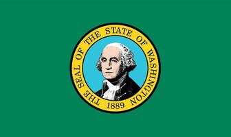 de officiell nuvarande flagga av oss stat av Washington. stat flagga av Washington. illustration. foto