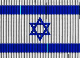 flagga av Israel på en texturerad bakgrund. begrepp collage. foto