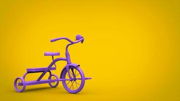 skön djup lila leksak trehjuling foto