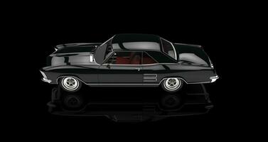 klassisk amerikan bil på svart bakgrund topp se foto