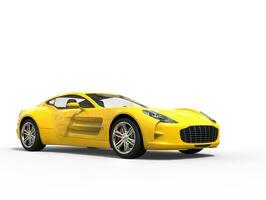 gul sporter bil - skönhet studio skott - isolerat på vit bakgrund foto