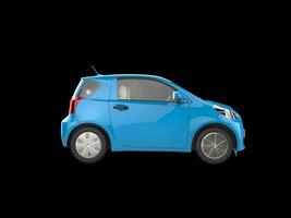 blå små urban modern elektrisk bil - sida se foto