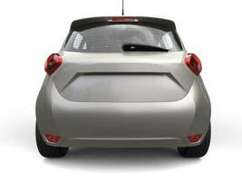 värma silver- modern ekonomisk elektrisk bil - bak- se - 3d illustration foto