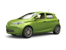djungel grön metallisk ekonomisk bil - 3d framställa foto