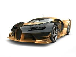 svart och guld modern superbil - studio skott - 3d framställa foto