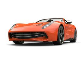 värma orange modern konvertibel sporter bil - låg vinkel främre skott foto