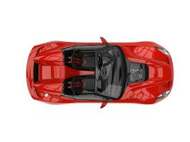 djupröd röd modern cabriolet super sporter bil - topp ner se foto