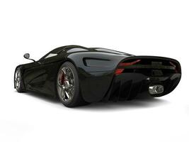 Fantastisk skinande svart superbil - baklykta se foto