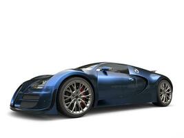 metallisk mörk blå modern super sporter bil - skönhet skott foto