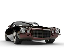 metallisk mörk röd skön årgång amerikan klassisk bil - närbild skott foto