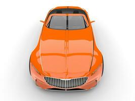 tävlings orange modern cabriolet begrepp bil - topp ner hätta skott foto